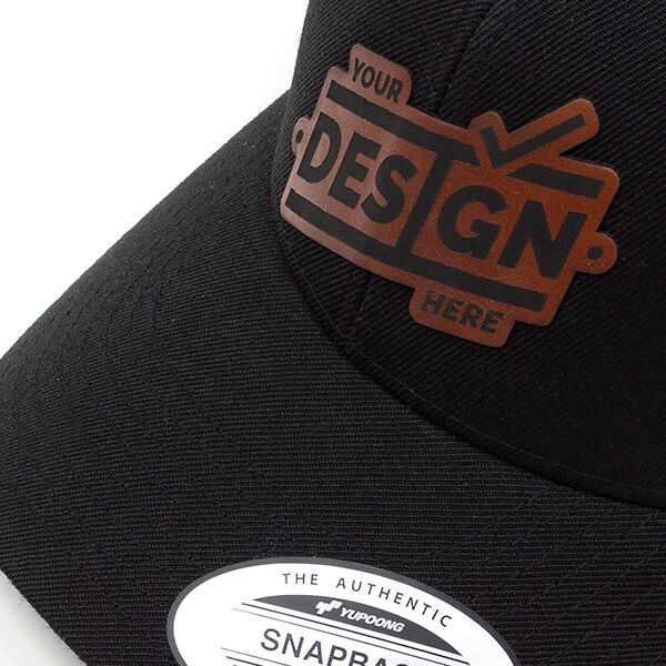 YP Classics 6Panel Snapback Leather Patch Hat Thumbnail